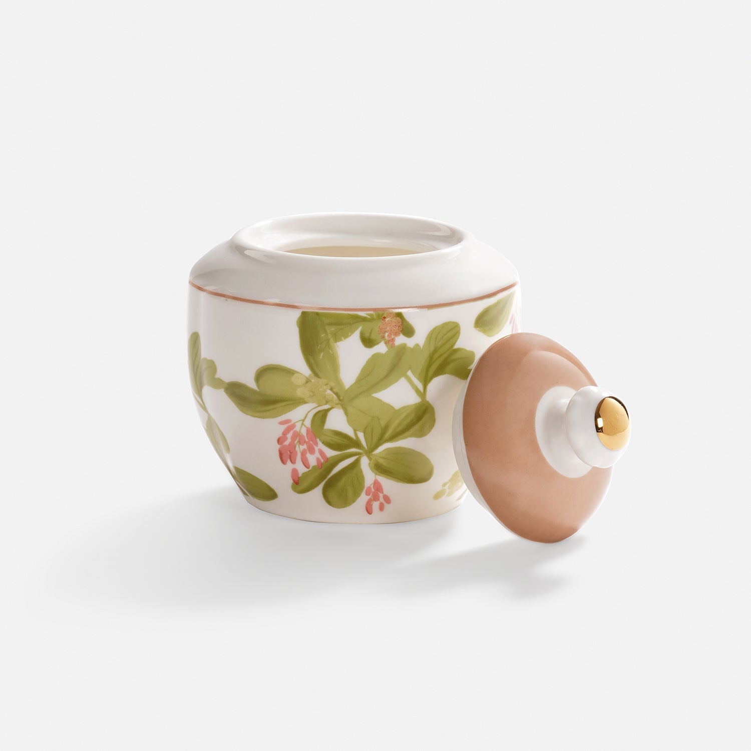 Set of 3 Pink Printed Bone China Tea Set