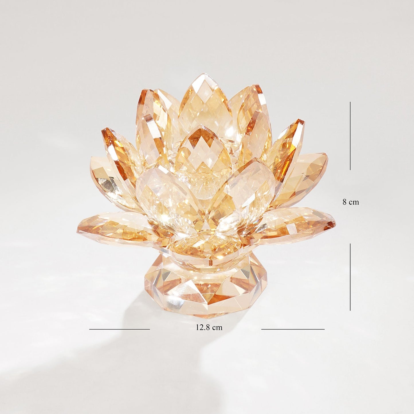 Amber Crystal Lotus Shaped Candle Holder