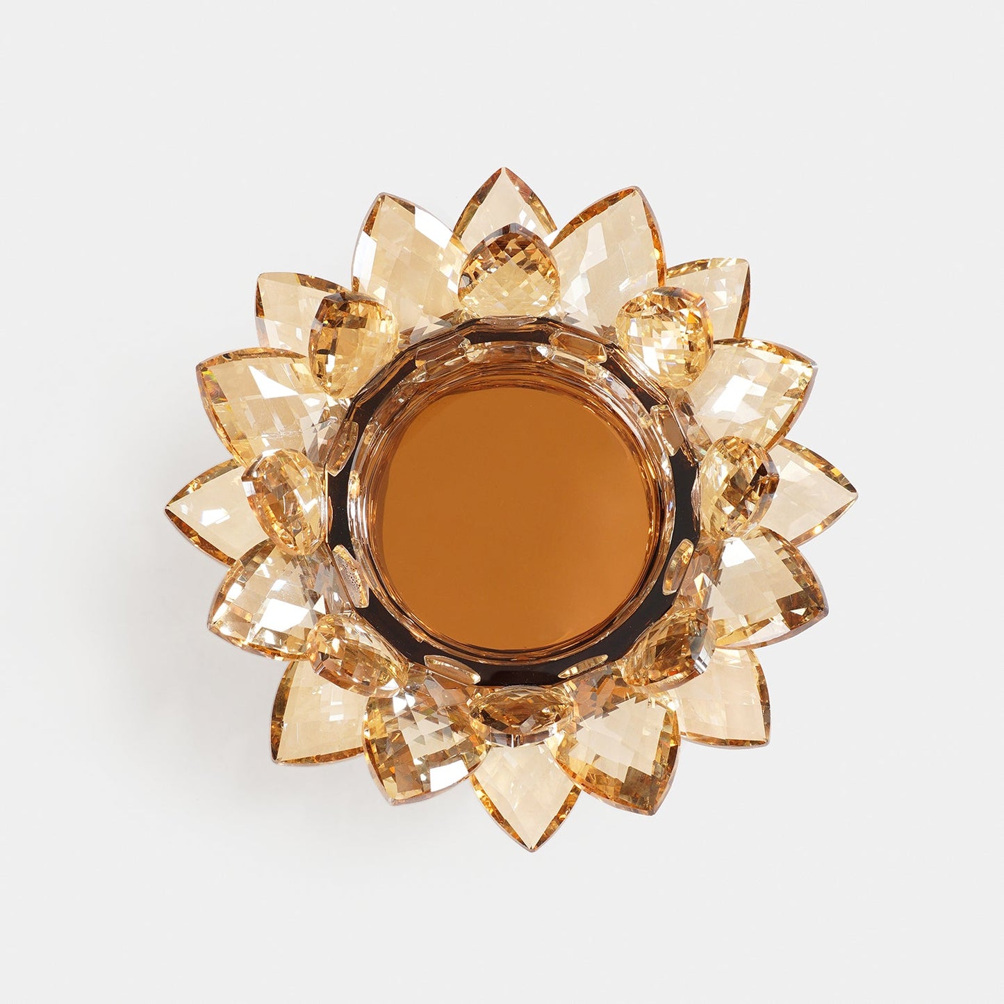 Light Amber Crystal Candle Holder