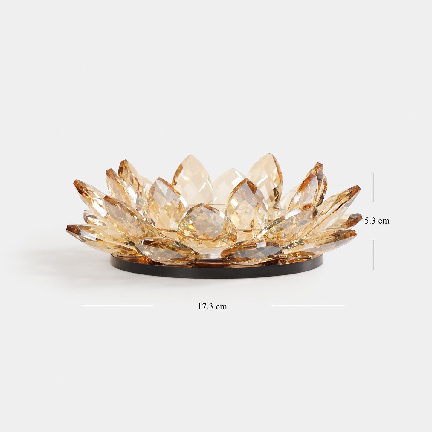 Light Amber Crystal Candle Holder