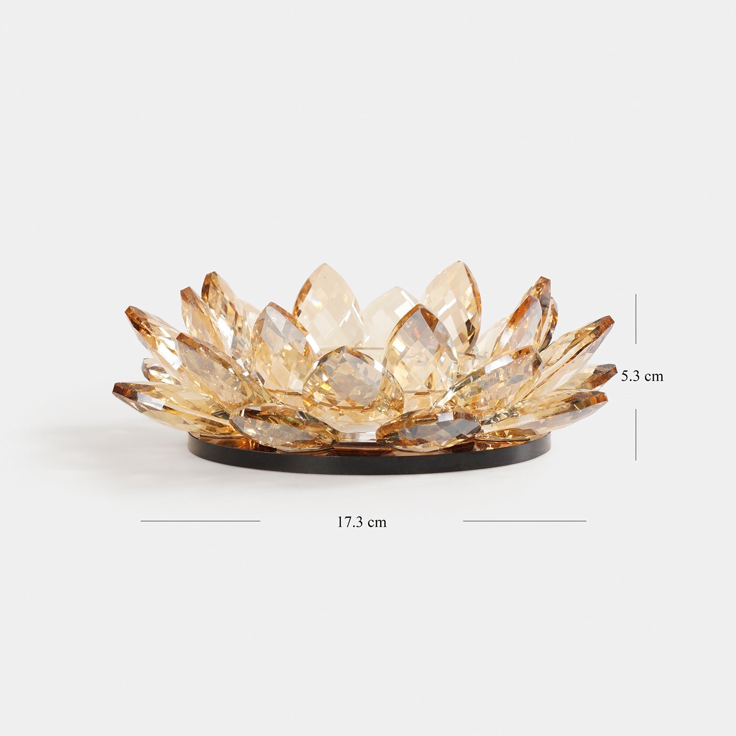 Light Amber Crystal Candle Holder