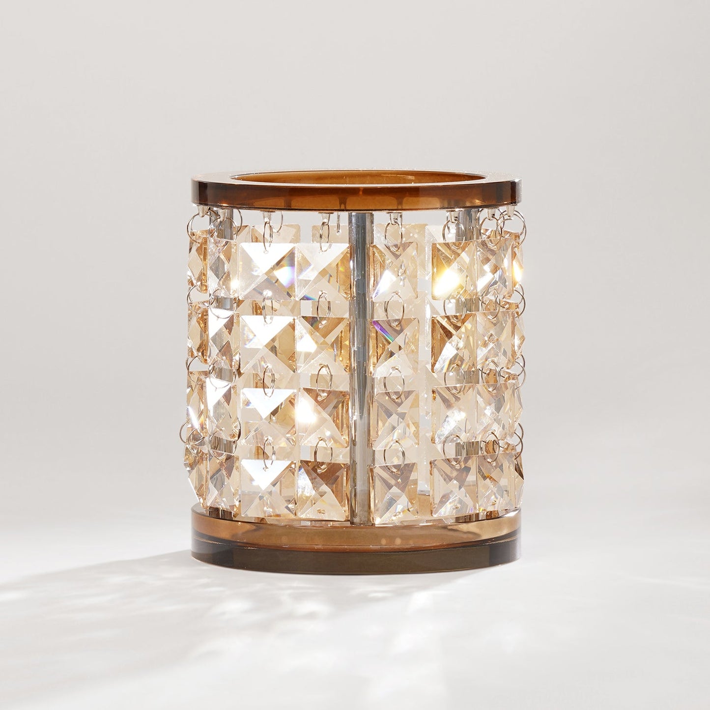 Dark Amber Crystal Tealight Holder