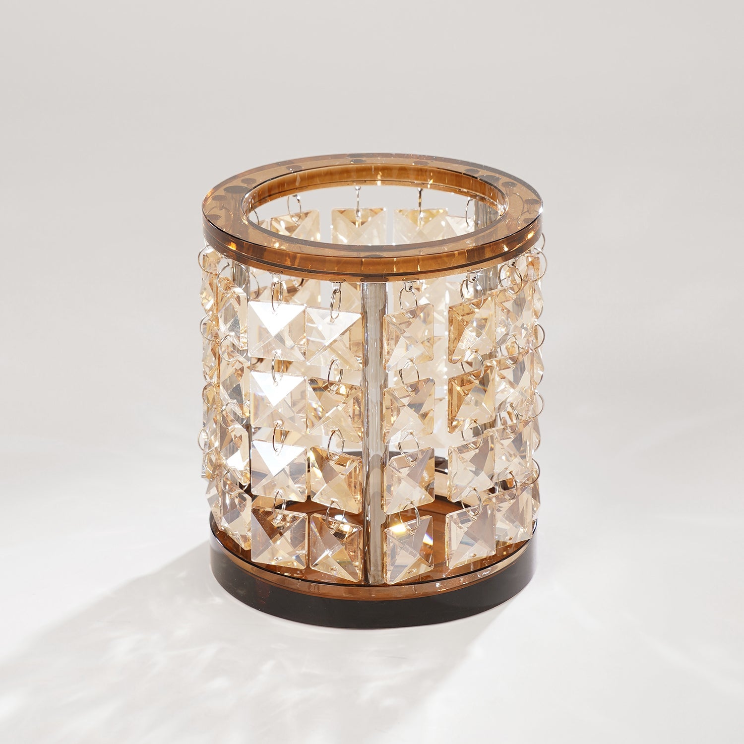 Dark Amber Crystal Tealight Holder