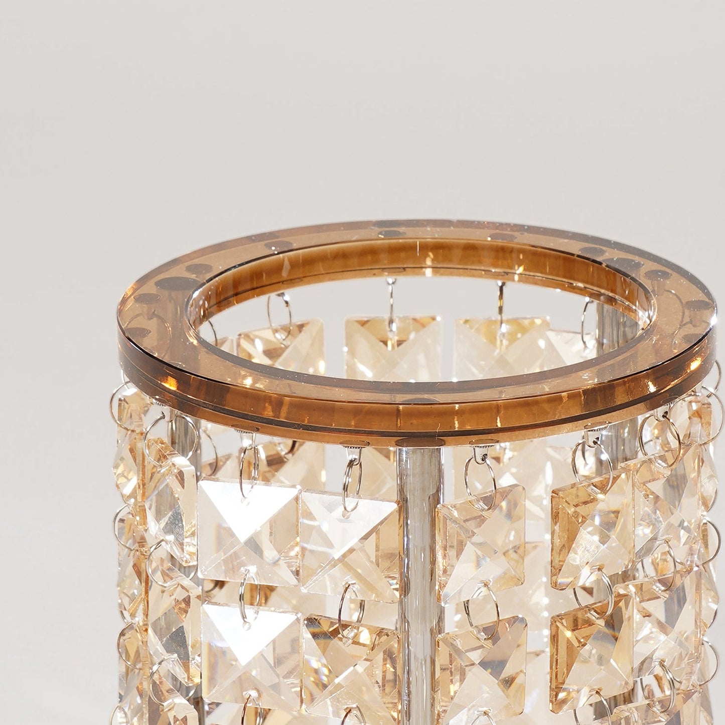 Dark Amber Crystal Tealight Holder
