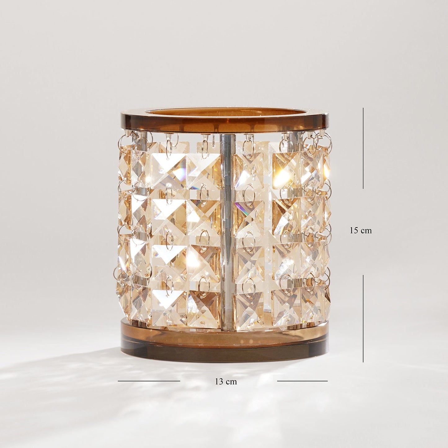 Dark Amber Crystal Tealight Holder