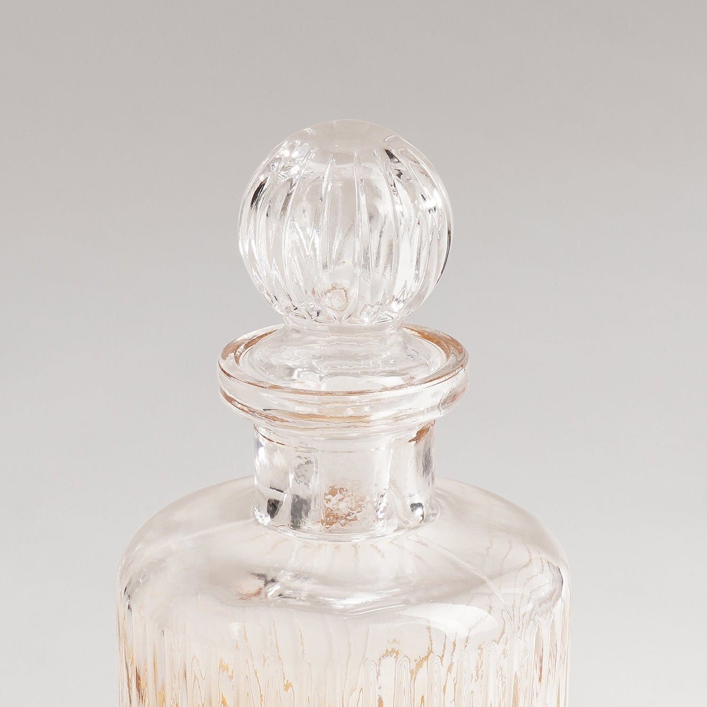 Amber Ombre Ribbed Glass Whiskey Decanter