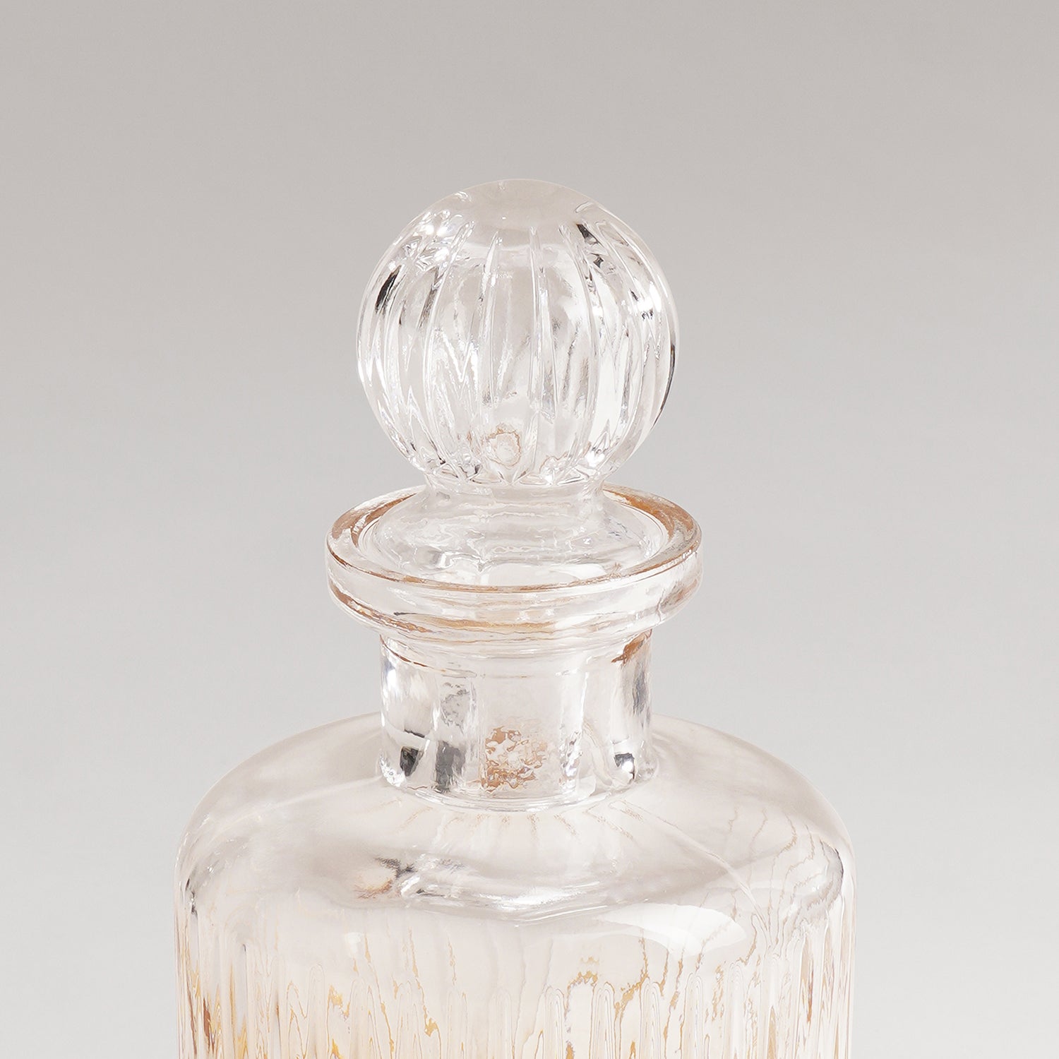 Amber Ombre Ribbed Glass Whiskey Decanter