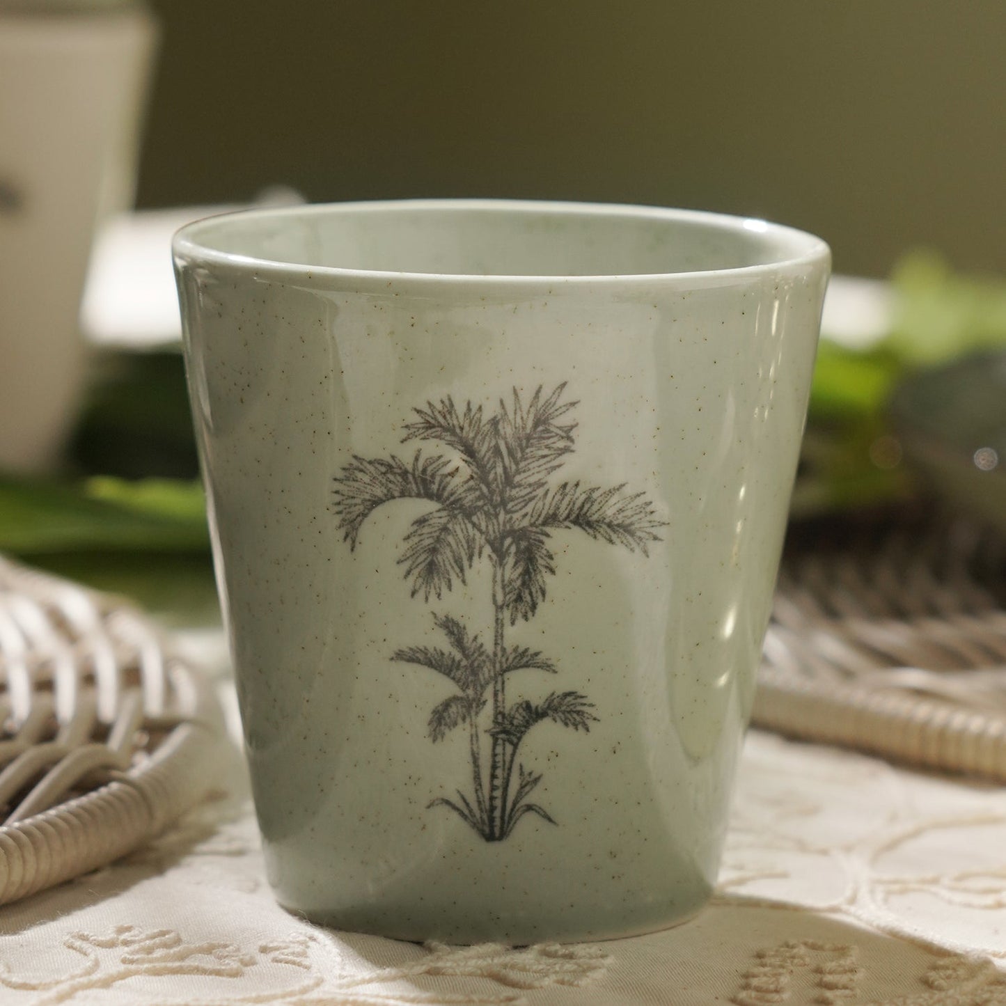 Green Ceramic Printed Tumbler