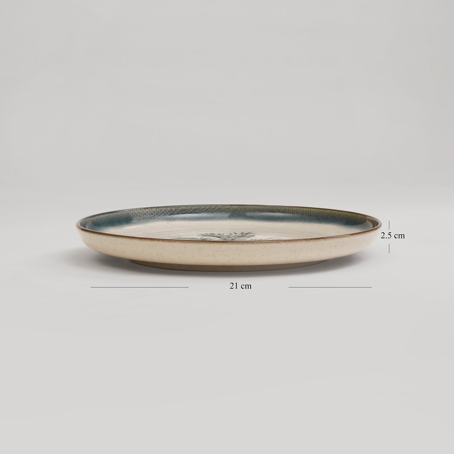 Green Ceramic Printed Dessert Plate