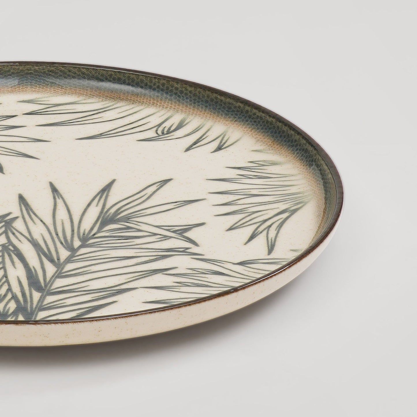 Green Ceramic Printed Dinner Plate
