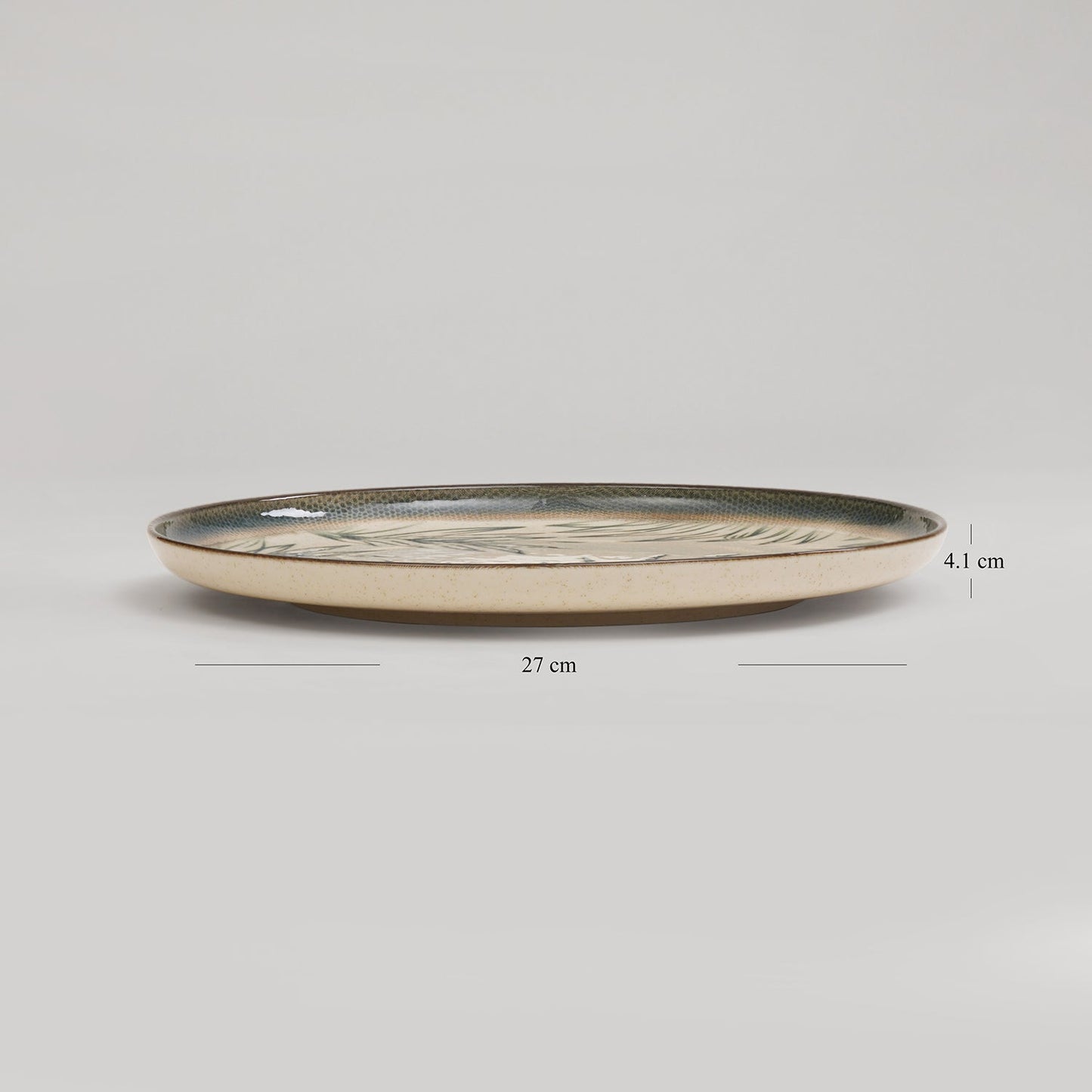 Green Ceramic Printed Dinner Plate
