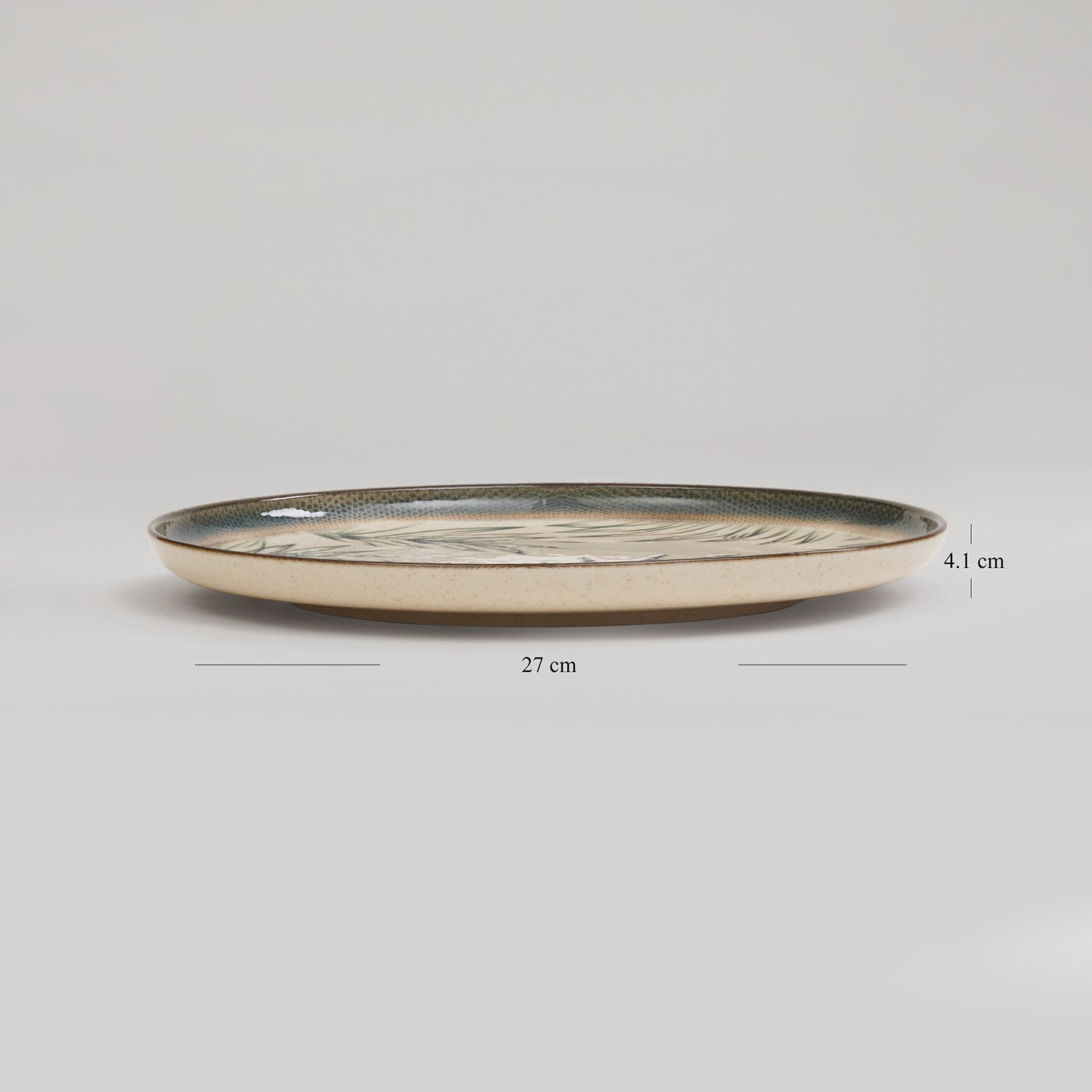 Green Ceramic Printed Dinner Plate