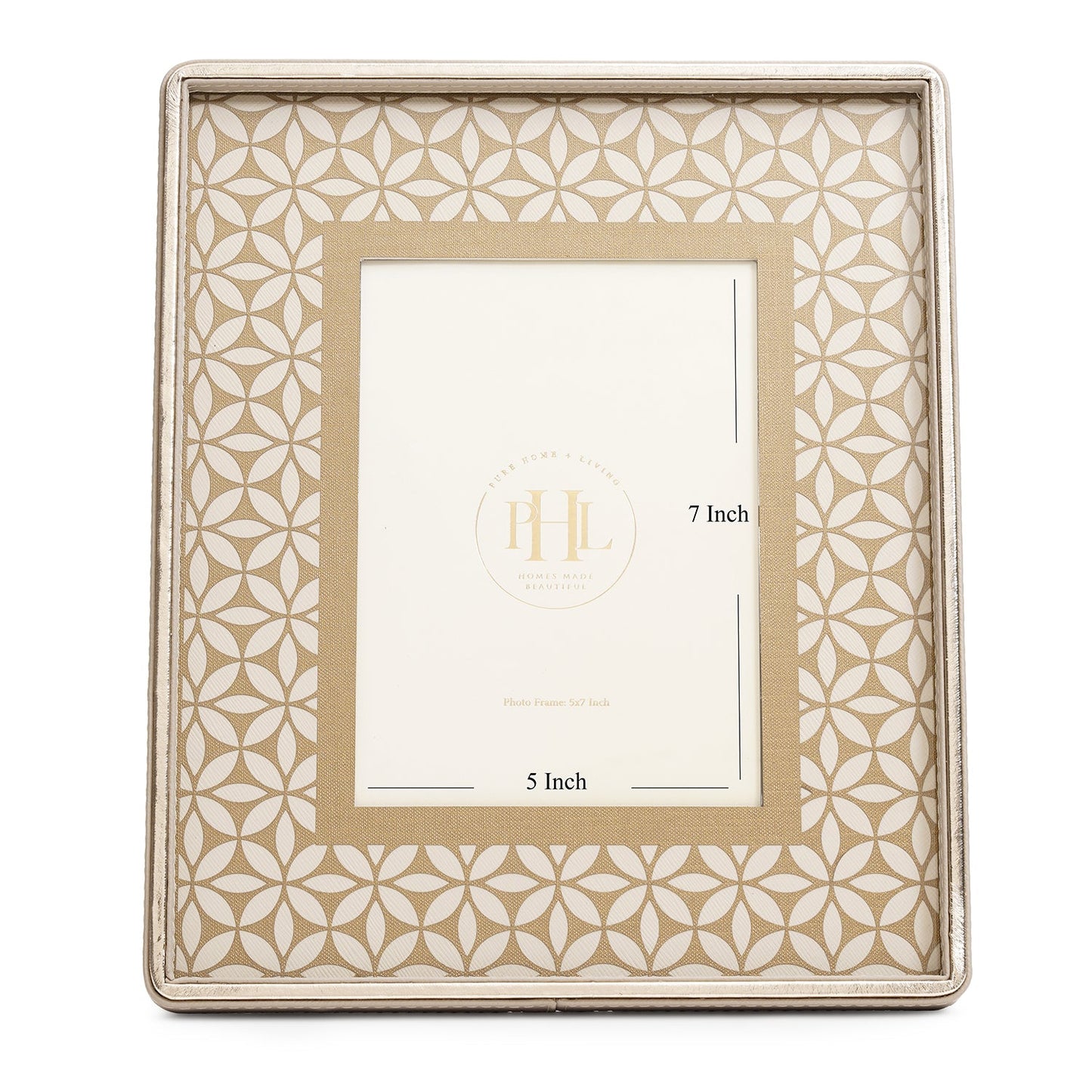 Beige Lazer Cut Faux Leather Photo Frame - Medium