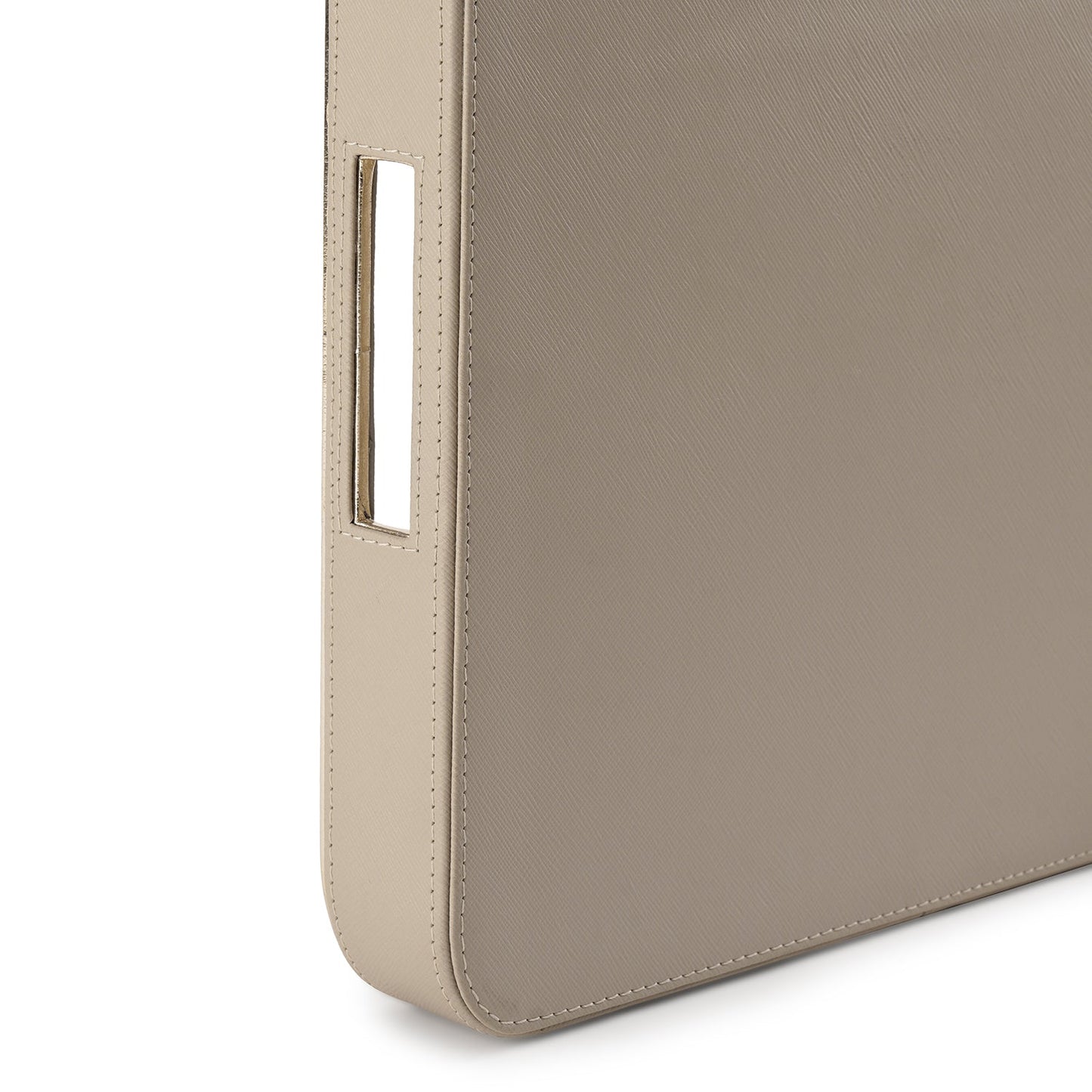 Beige Lazer Cut Square Faux Leather Tray
