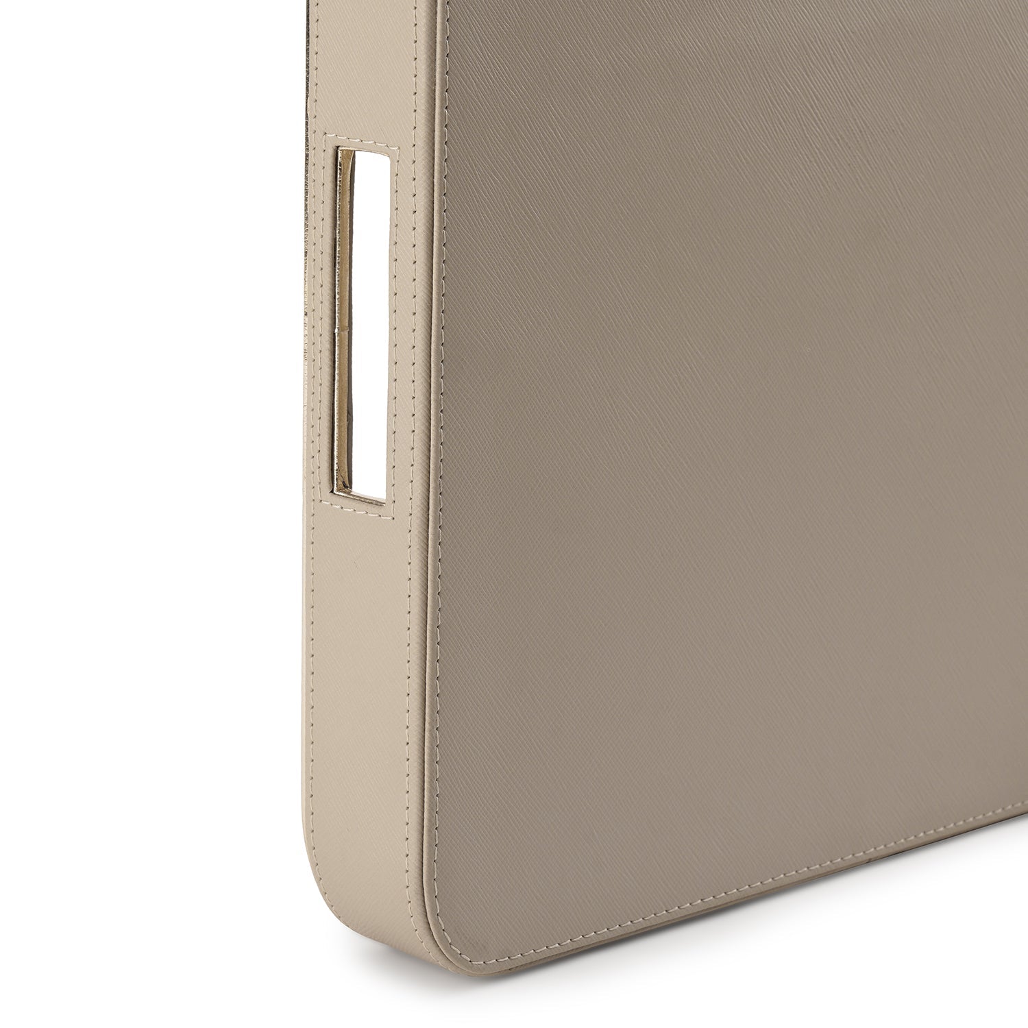 Beige Lazer Cut Square Faux Leather Tray