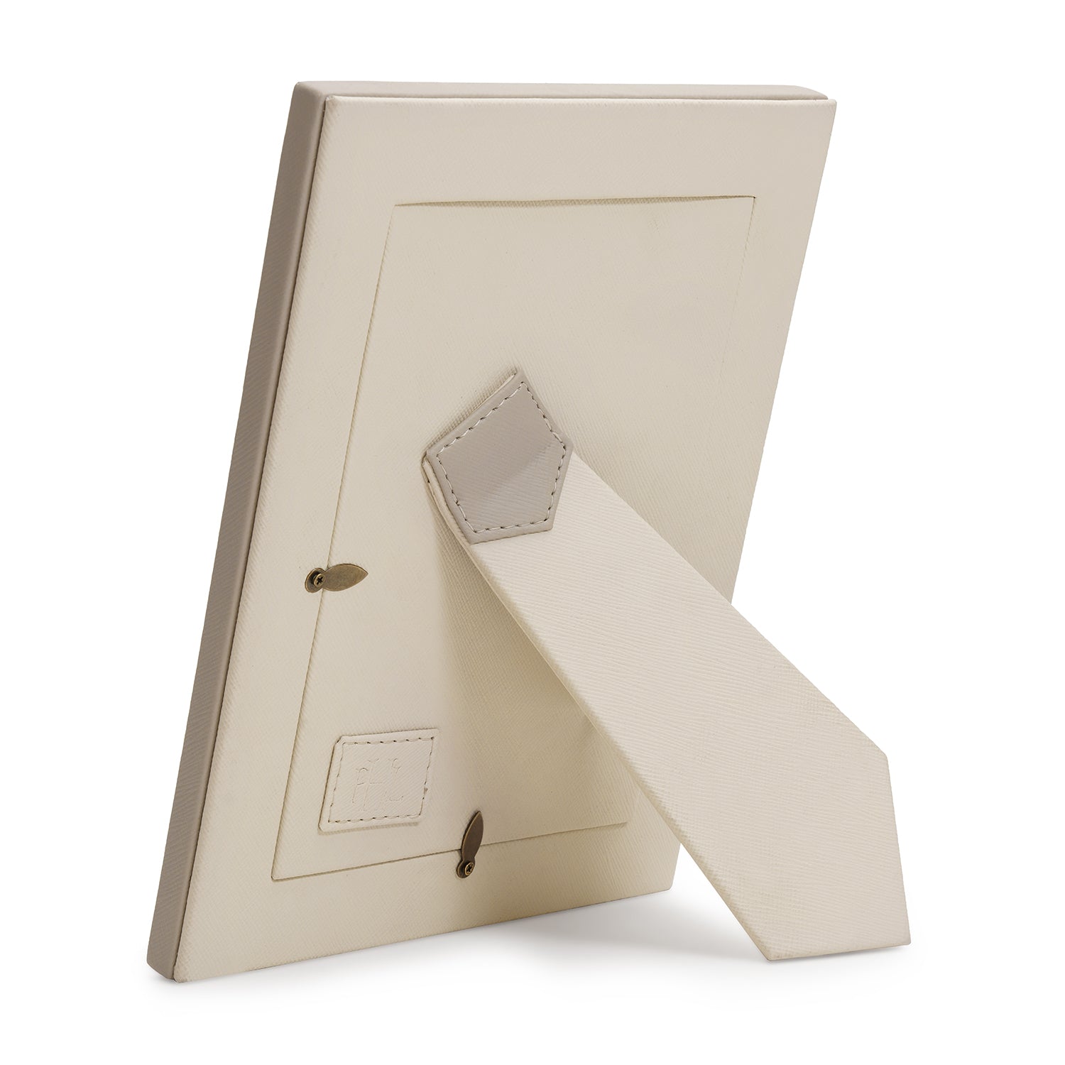 Beige Faux Leather Photo Frame - Medium