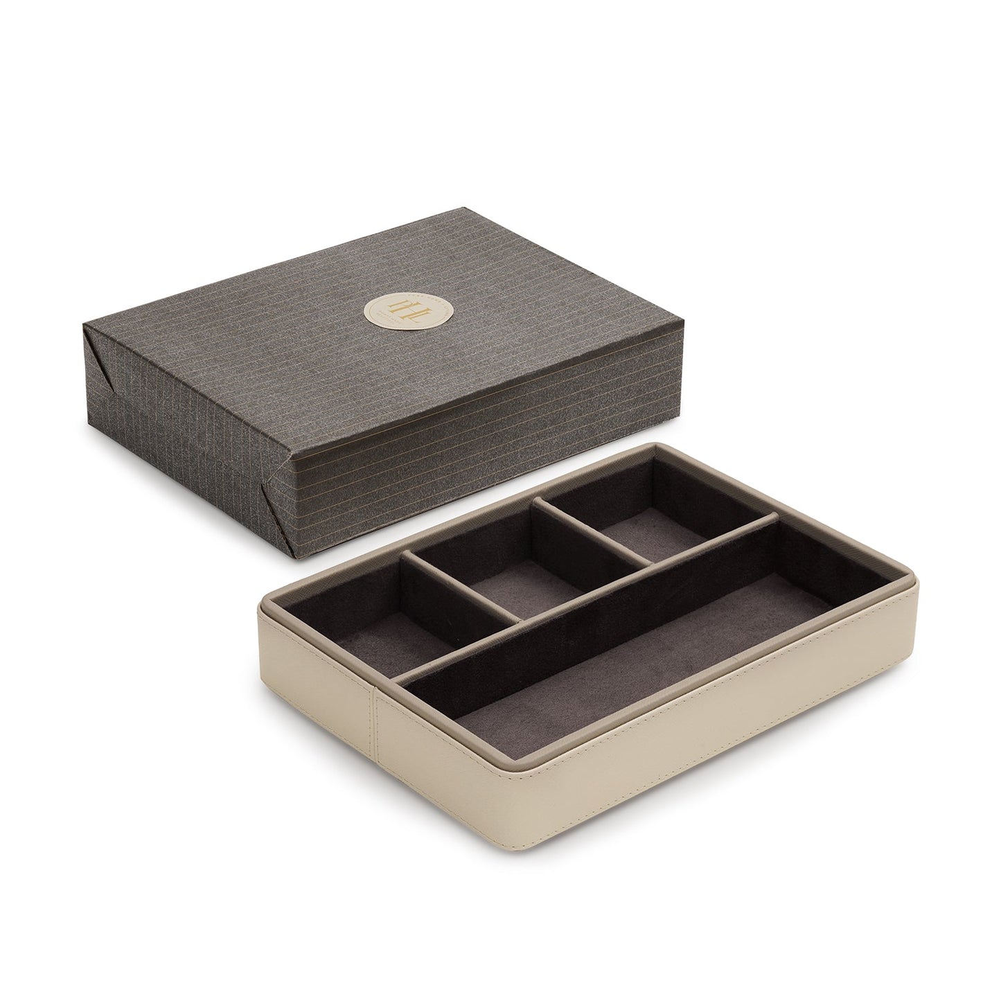 Cream 4 Compartment Faux Leather Organiser