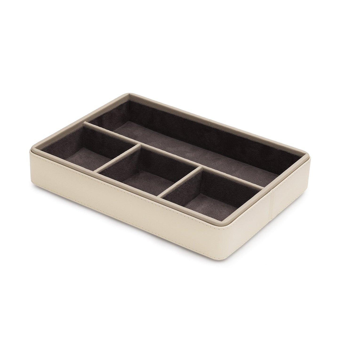 Cream 4 Compartment Faux Leather Organiser