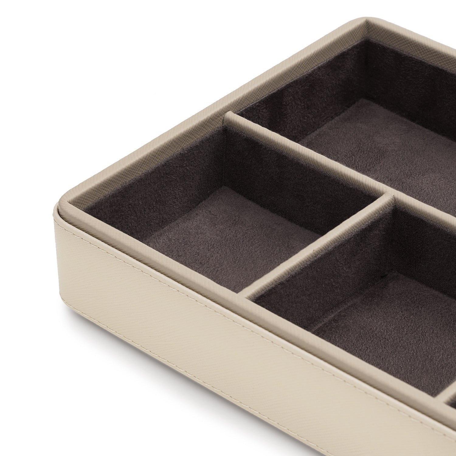 Cream 4 Compartment Faux Leather Organiser