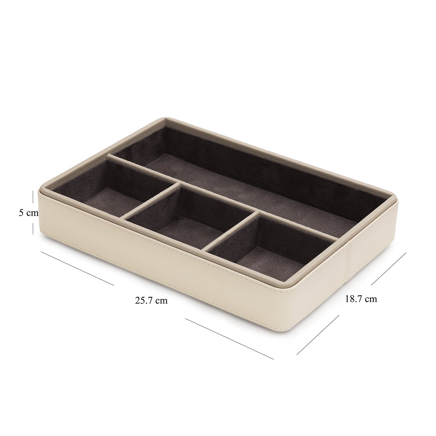 Cream 4 Compartment Faux Leather Organiser
