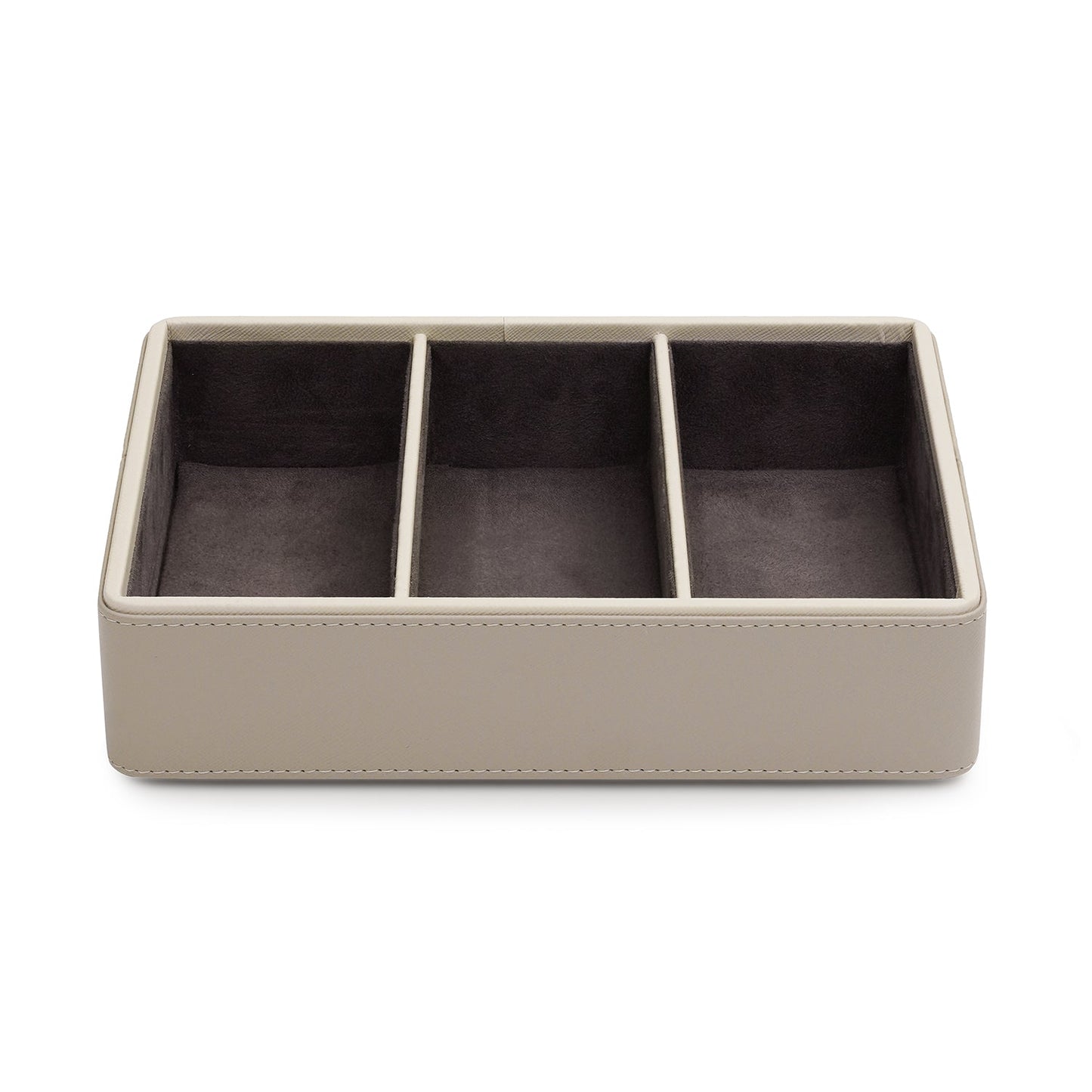 Beige 3 Compartment Faux Leather Organiser