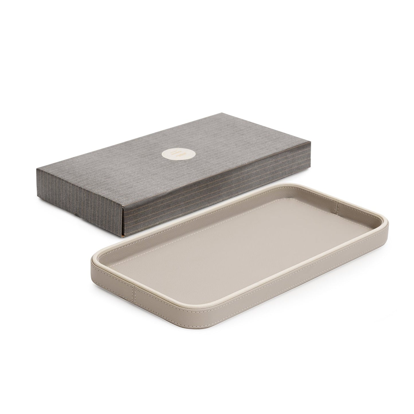 Beige Faux Leather Tray