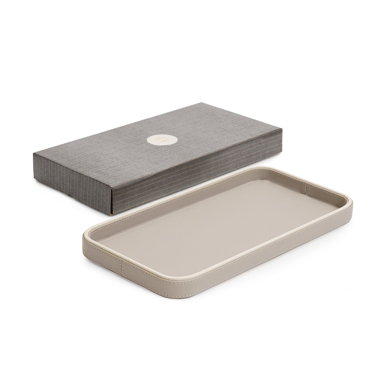 Beige Faux Leather Tray