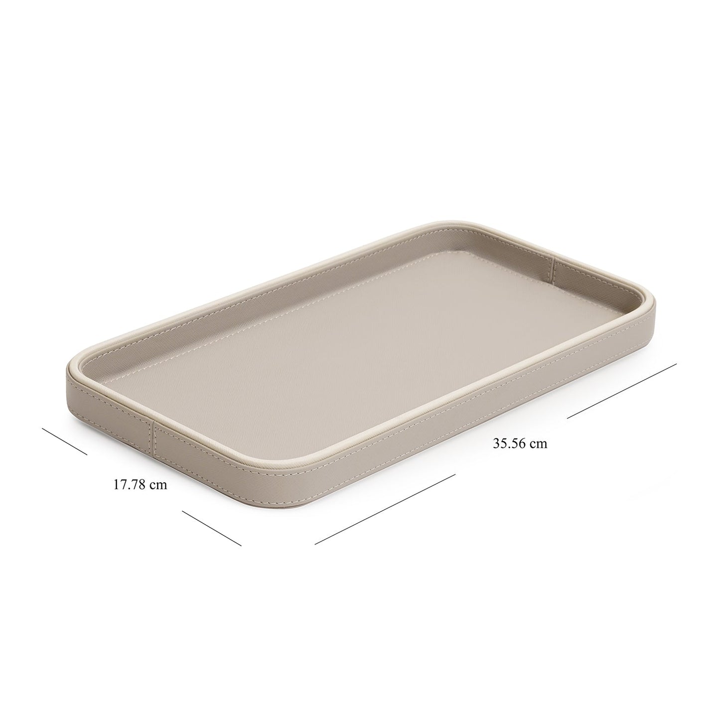 Beige Faux Leather Tray