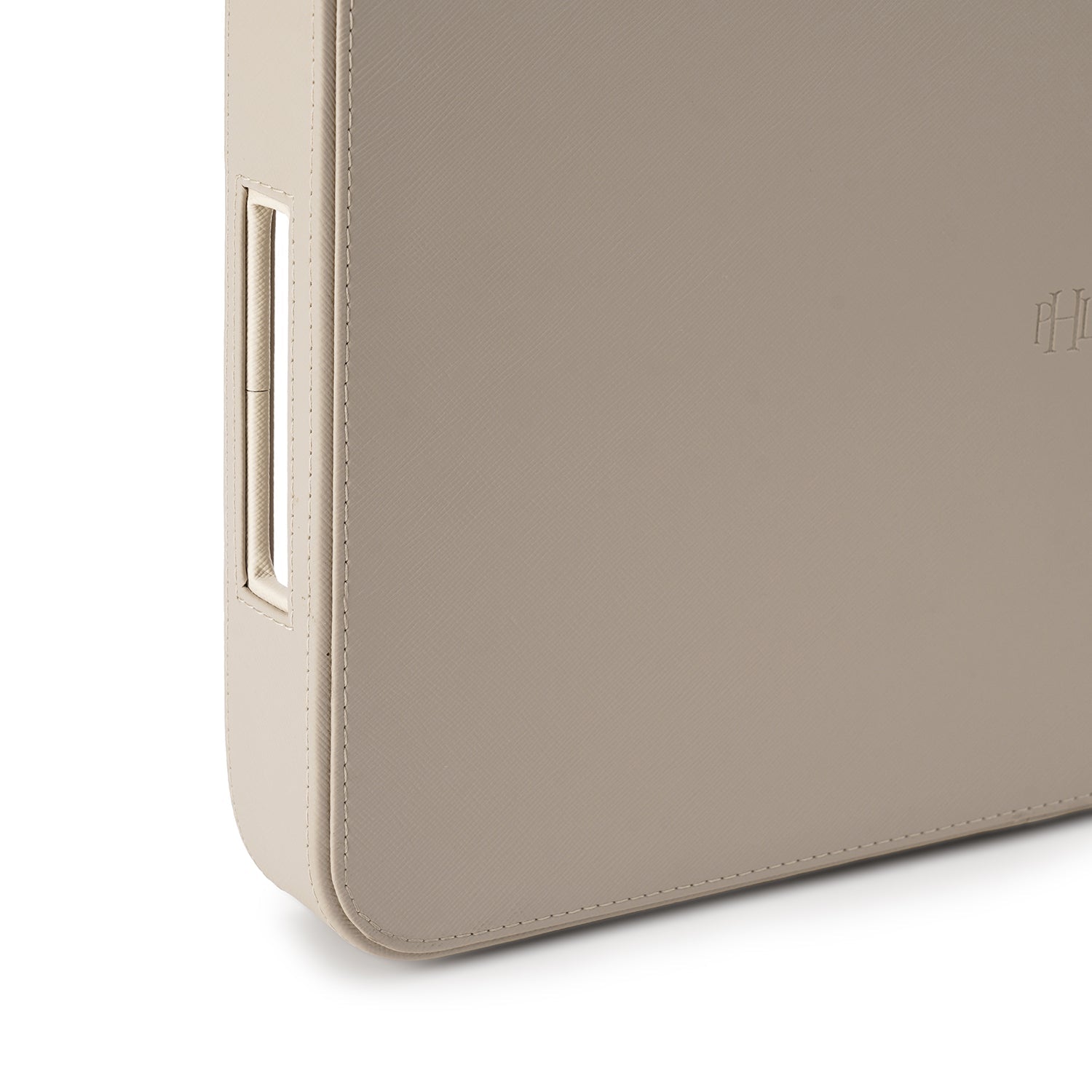 Beige Faux Leather Rectangle Tray