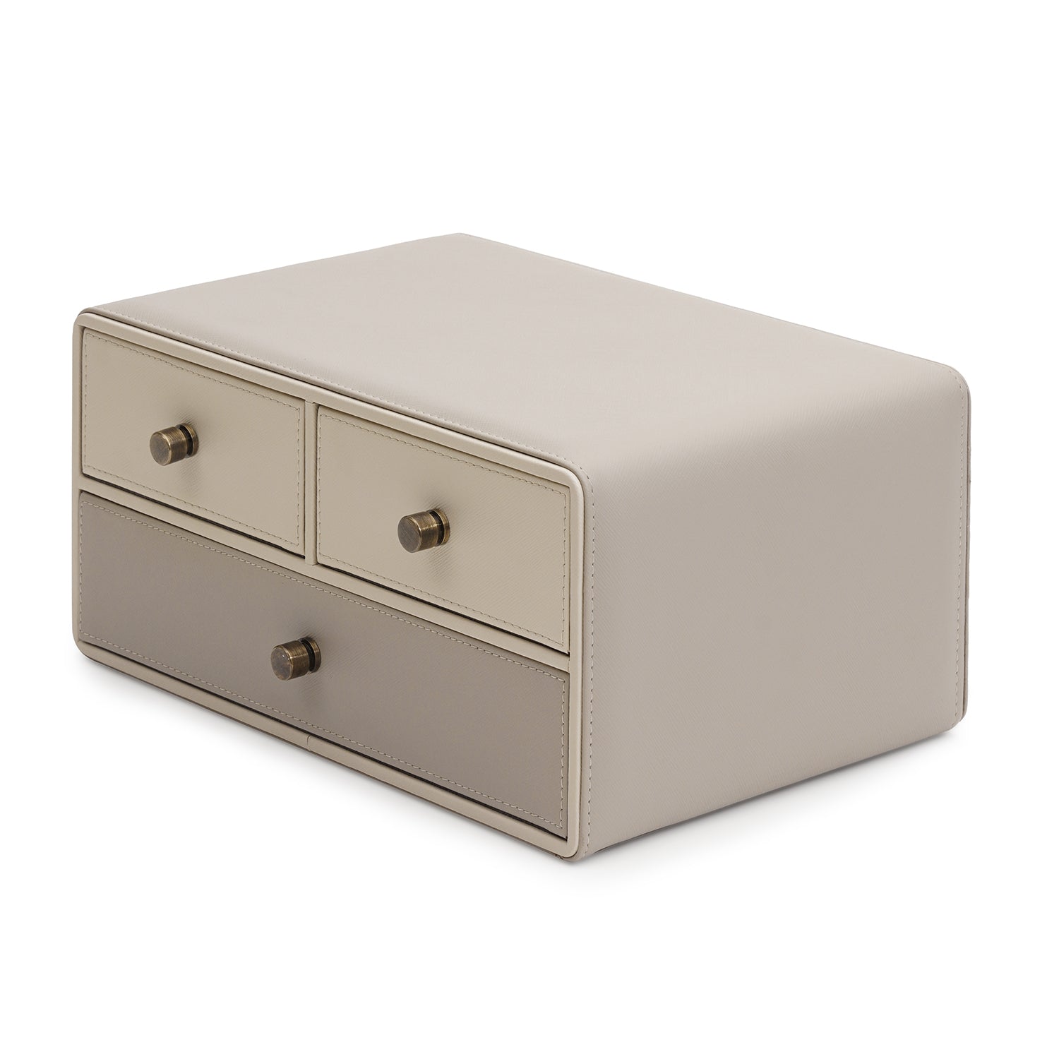 Beige & Cream Faux Leather Drawer Organizer