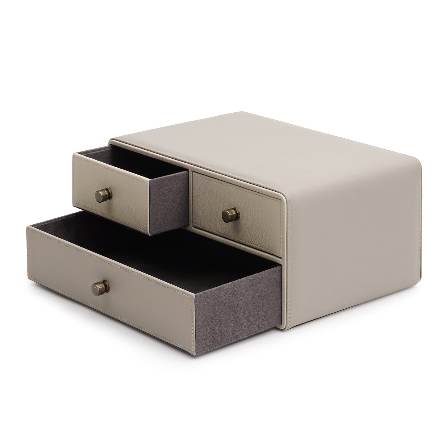 Beige & Cream Faux Leather Drawer Organizer
