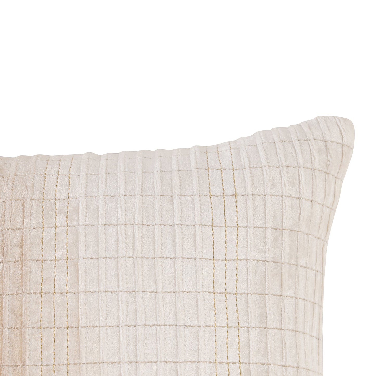 Ivory Pleated Rectangle Cushion Cover