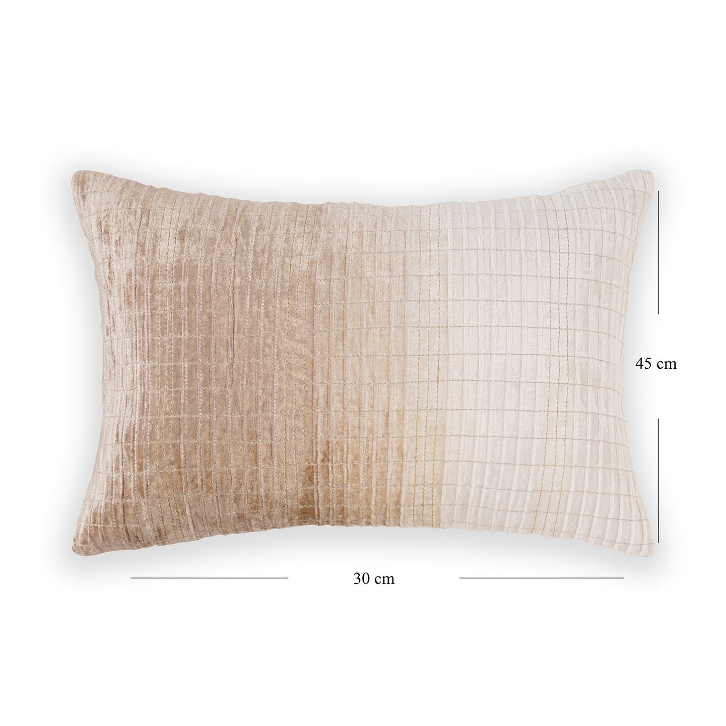 Ivory Pleated Rectangle Cushion Cover