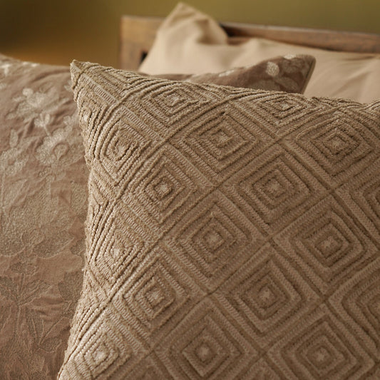 Beige Dori Embroidery Cushion Cover