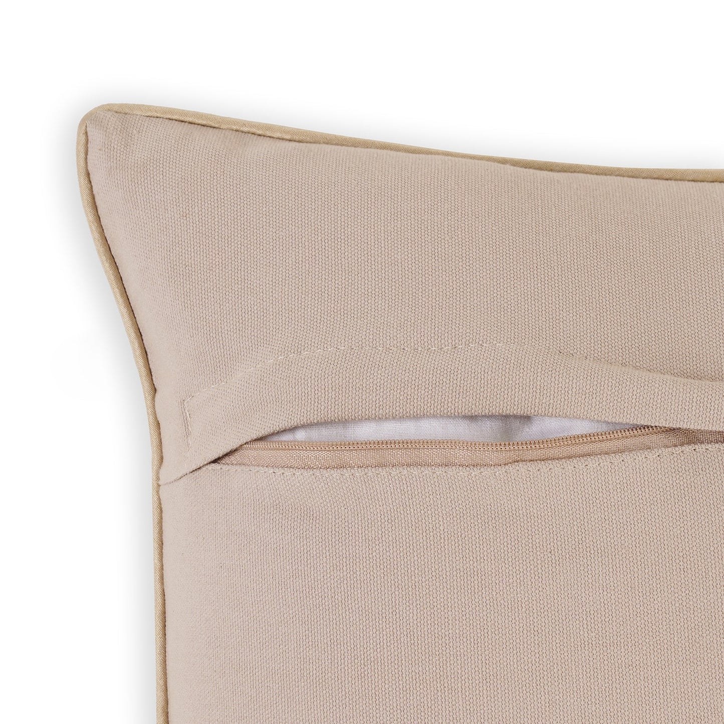 Beige Embroidered Cushion Cover