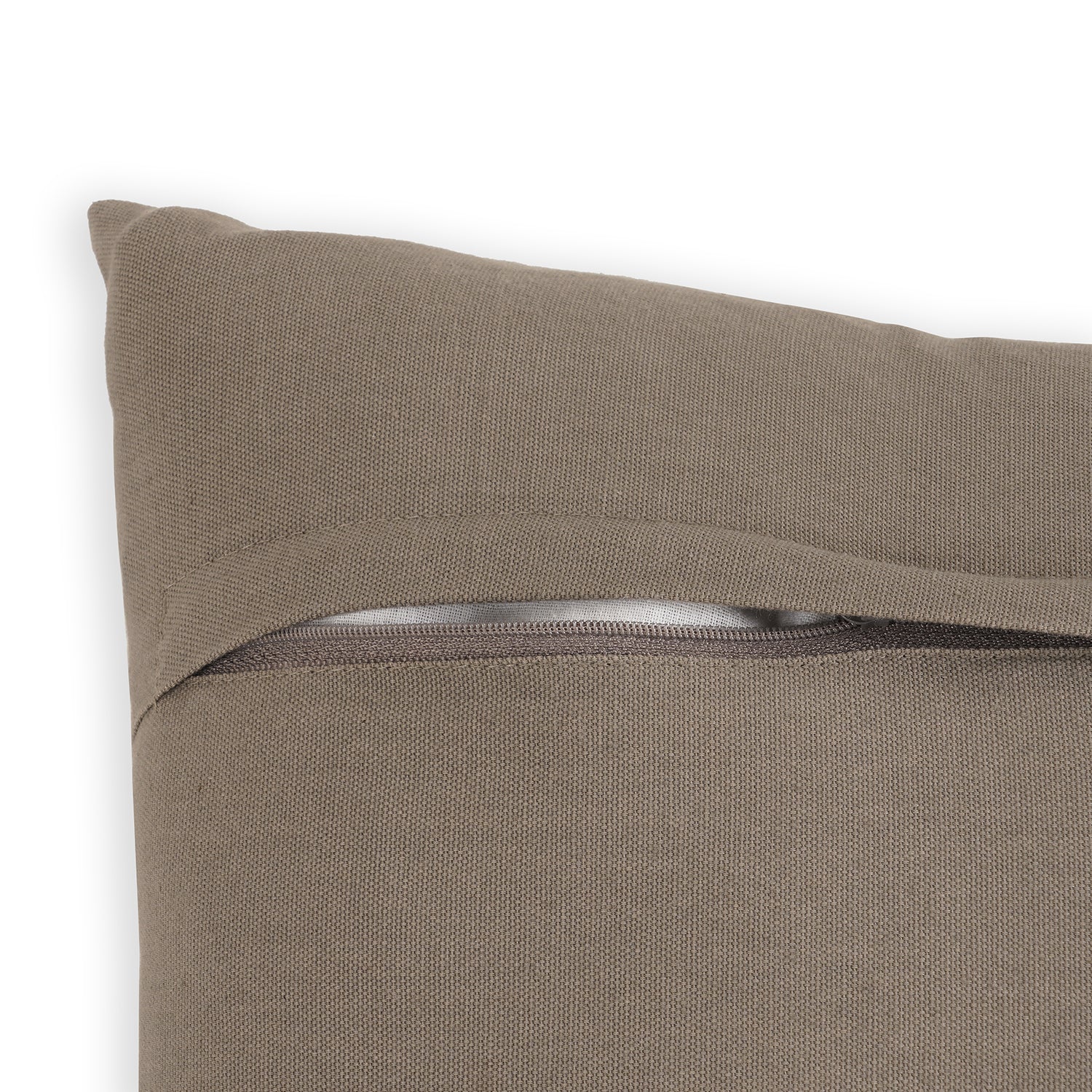 Beige Applique Embroidered Cushion Cover