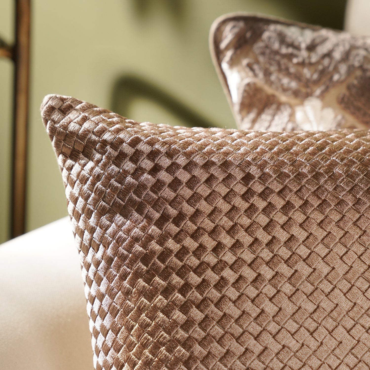 Pink Woven Textured Cushion Cover