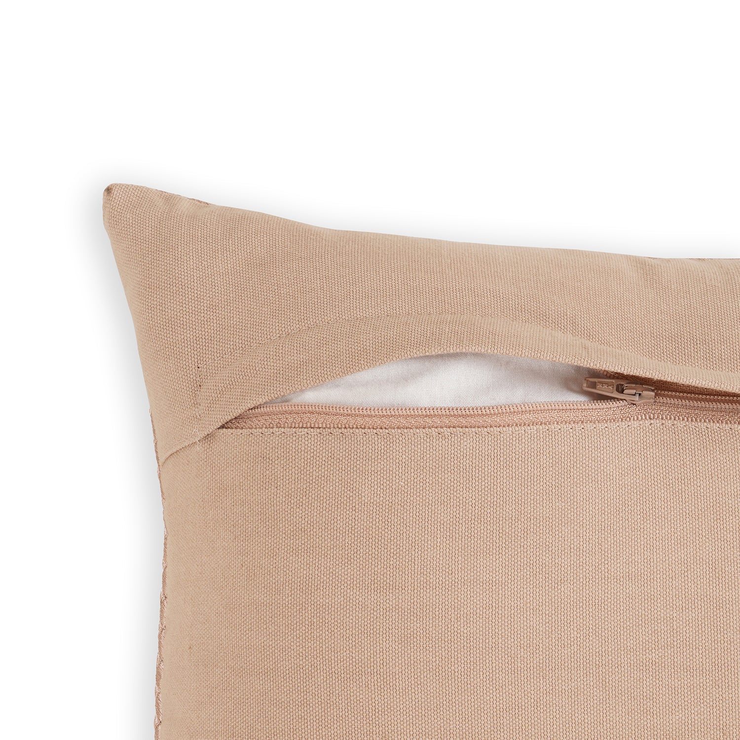 Pink Woven Textured Cushion Cover