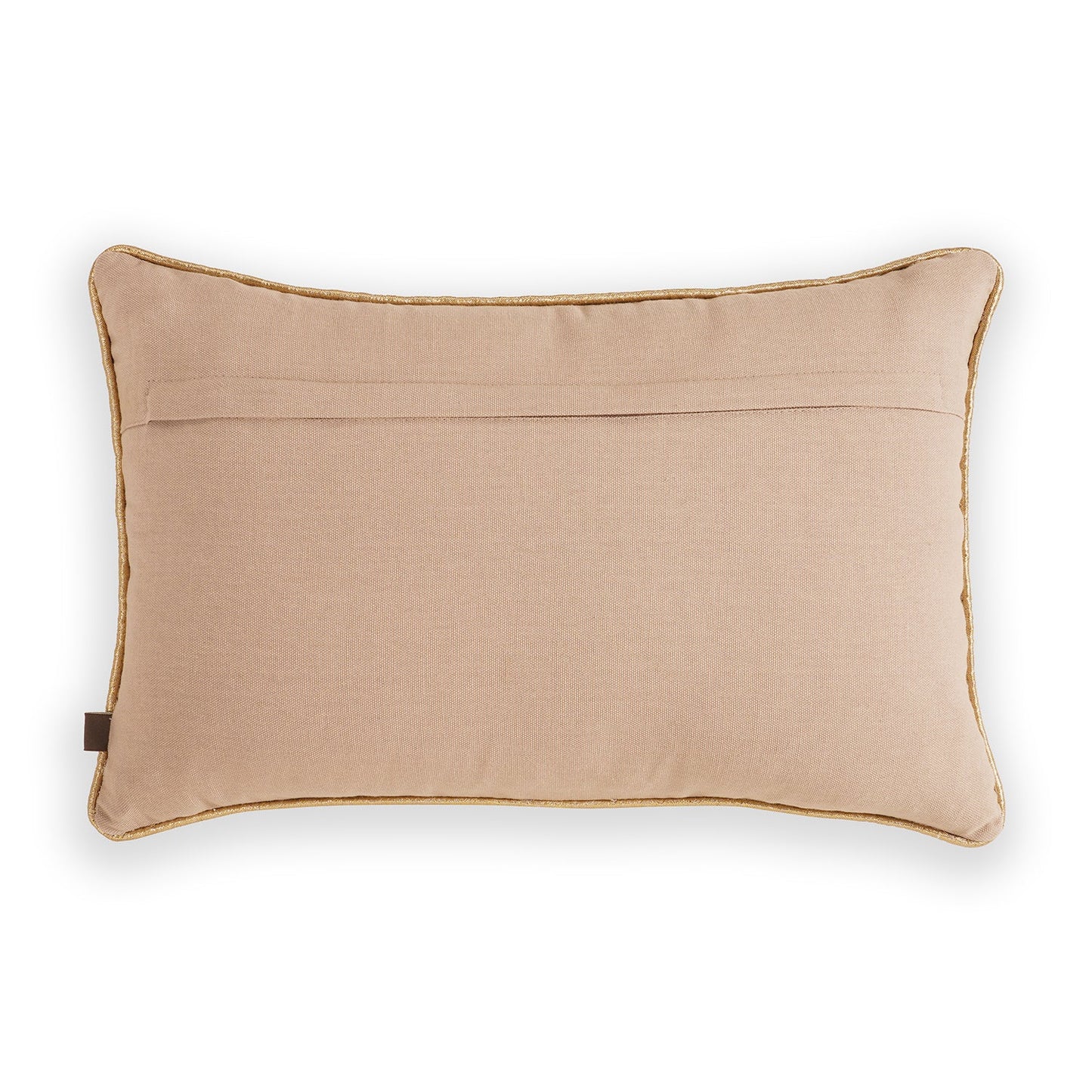 Beige Geometric Embroidered Cushion Cover