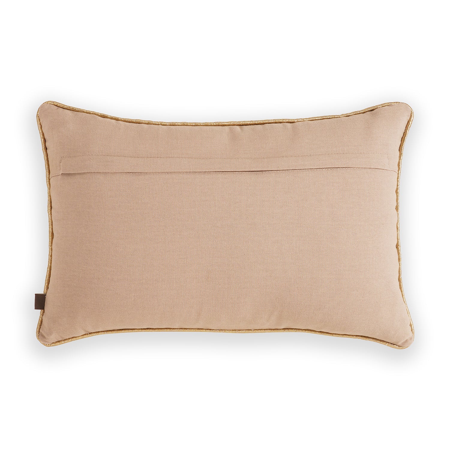 Beige Geometric Embroidered Cushion Cover