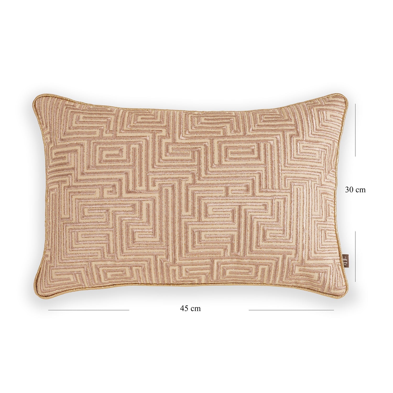 Beige Geometric Embroidered Cushion Cover