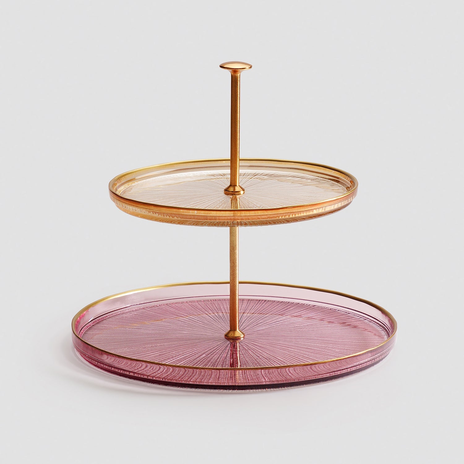 Amber & Pink Radial Textured Cake Stand