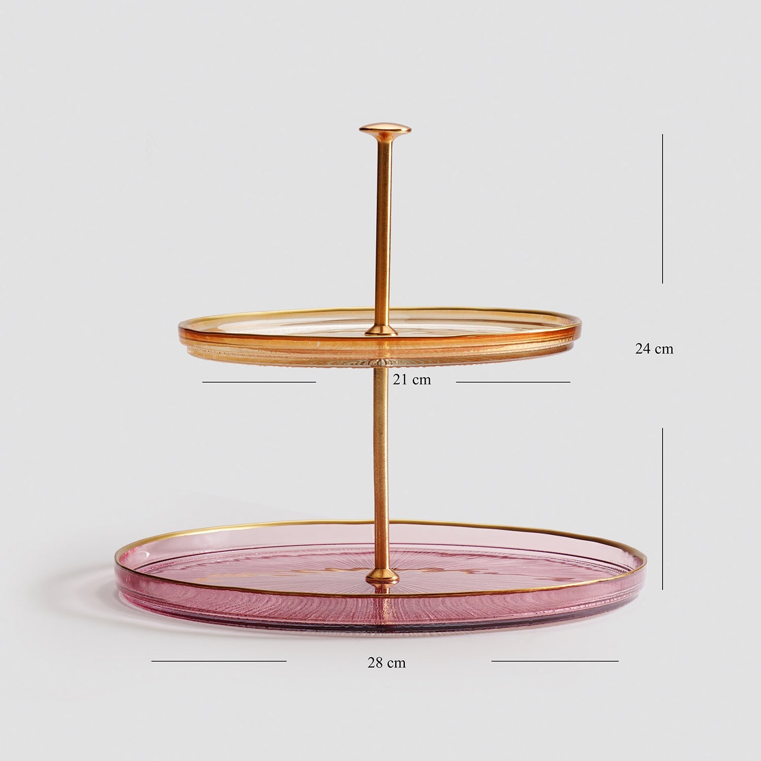 Amber & Pink Radial Textured Cake Stand