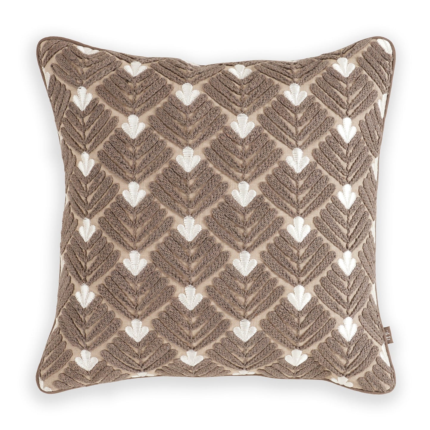 Beige Dori Embroidery Square Cushion Cover