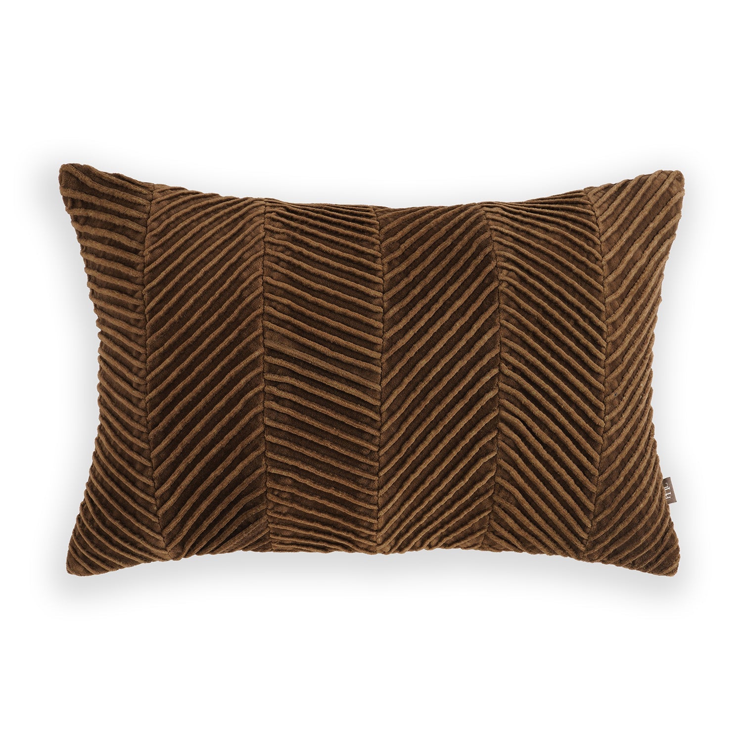 Brown Textured Rectangle Cushion Cover