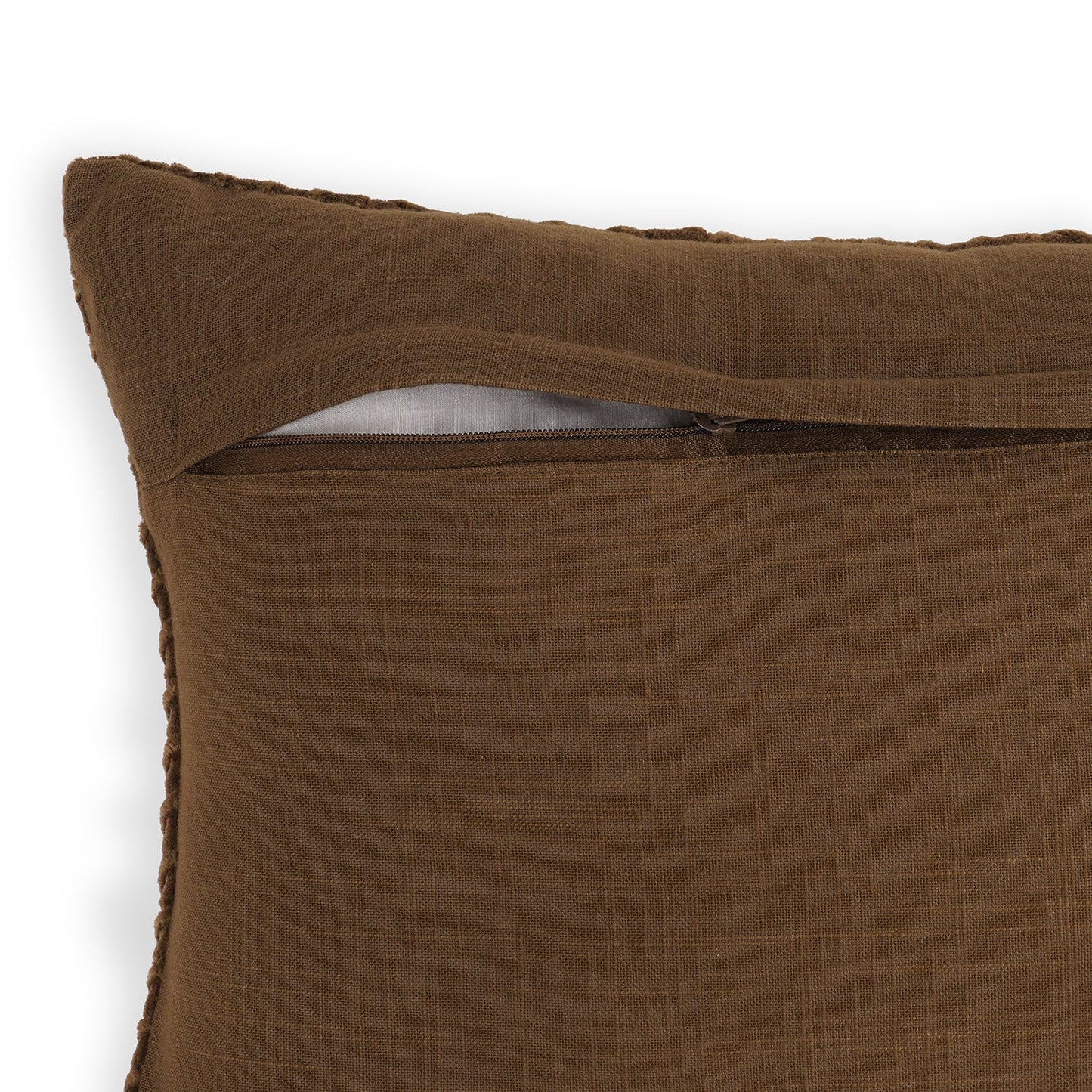 Brown Textured Rectangle Cushion Cover