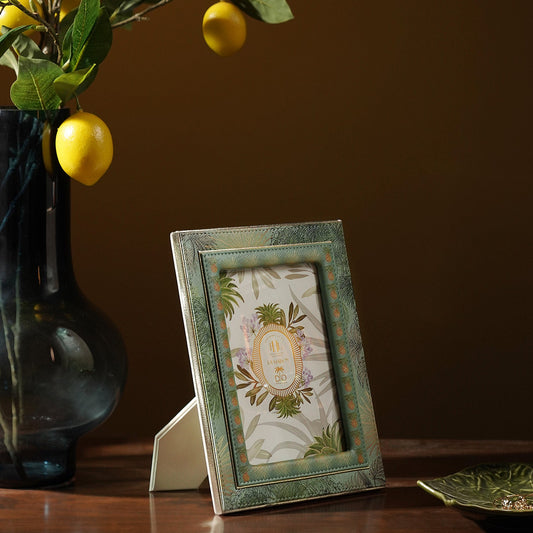 Green Como Printed Faux Leather Photo Frame - Large