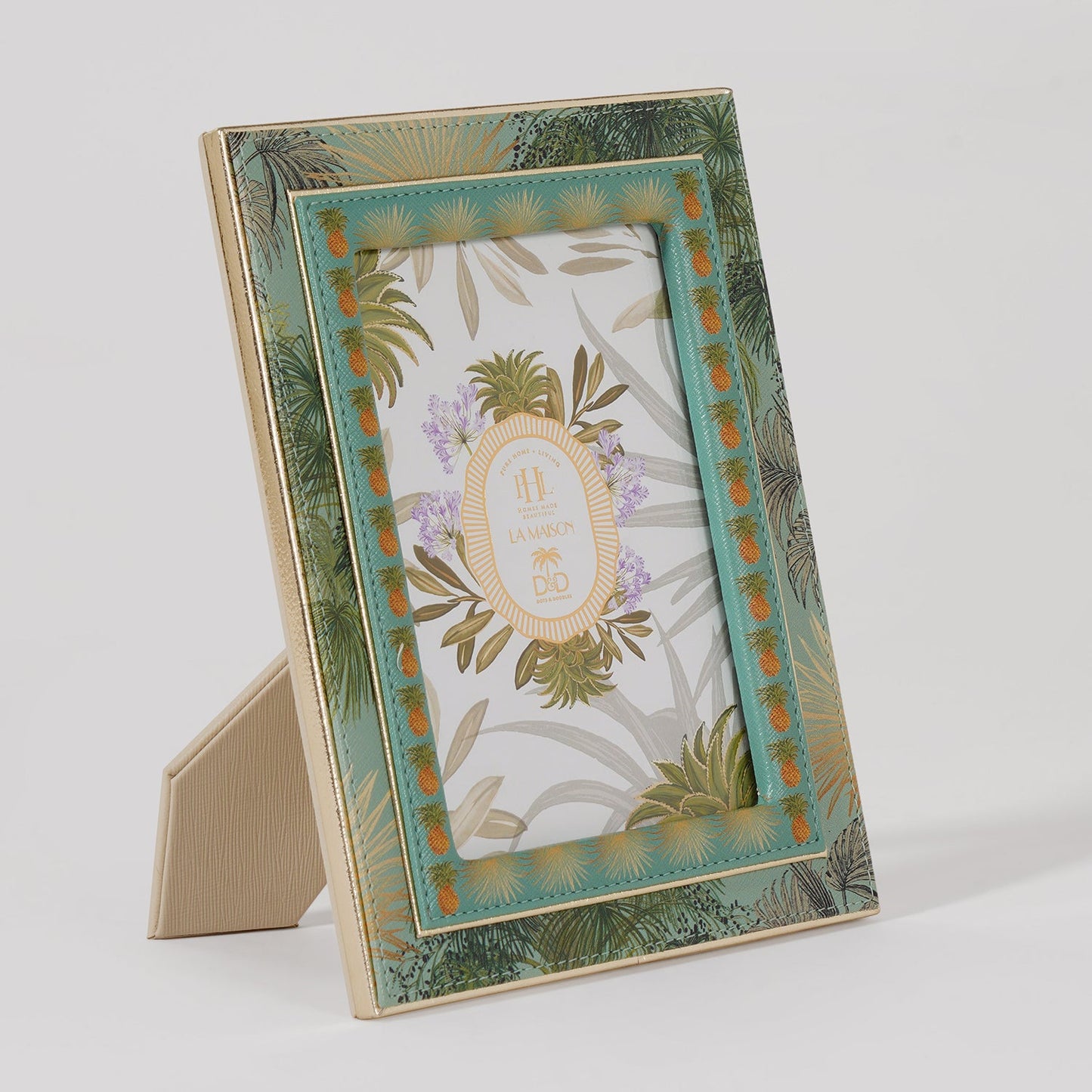 Green Como Printed Faux Leather Photo Frame - Large