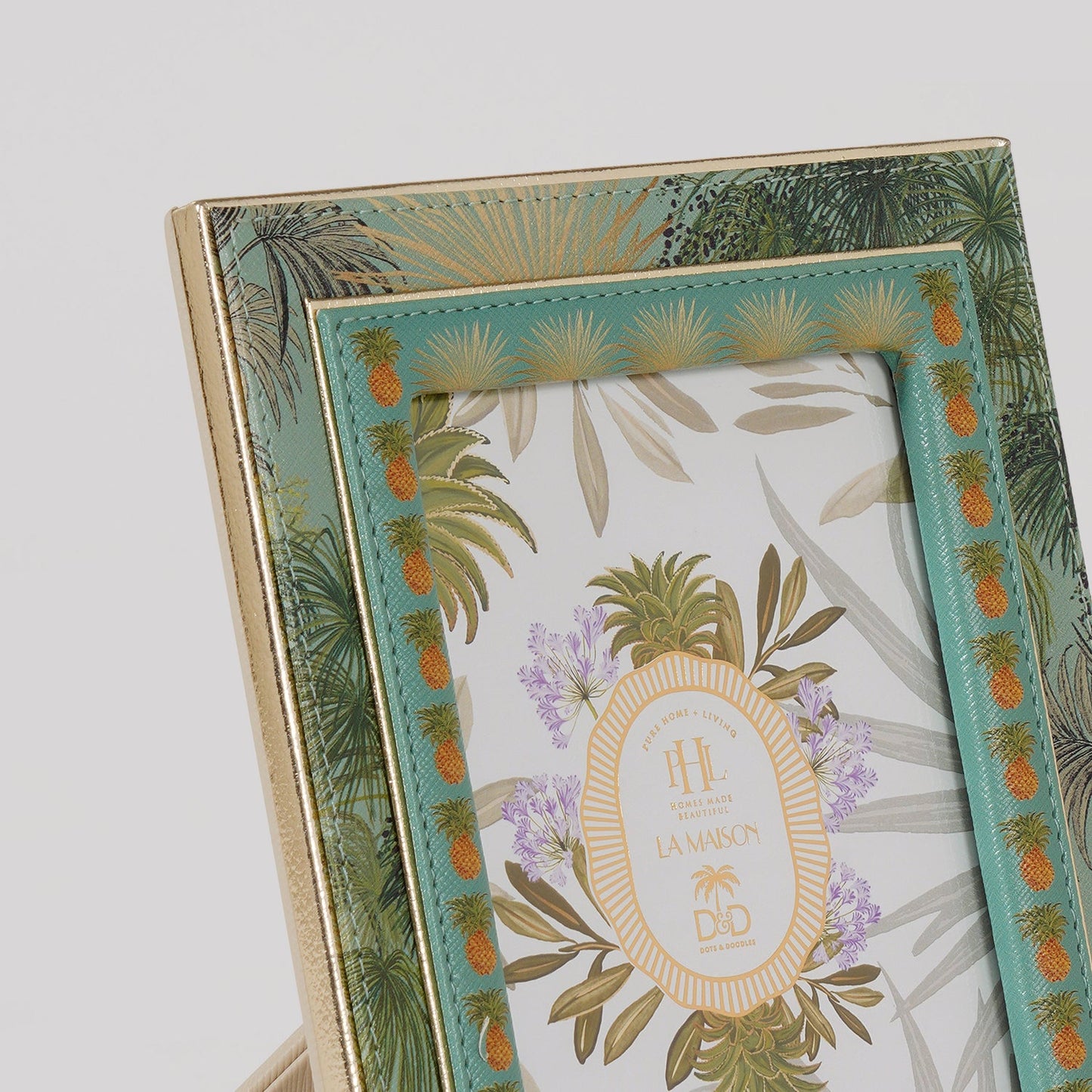 Green Como Printed Faux Leather Photo Frame - Large