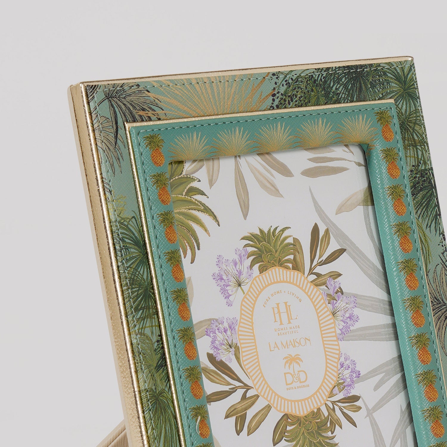 Green Como Printed Faux Leather Photo Frame - Large